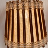 Vintage fabric and wood pendant light