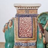 Side table - plant stand - Vintage ceramic elephant stool