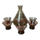 Art Deco liqueur service in smoked glass