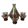 Art Deco liqueur service in smoked glass