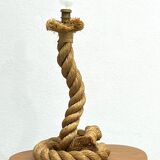 High vintage lamp with long rope stand