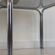 Table basse annees 70 verre et acier chromé