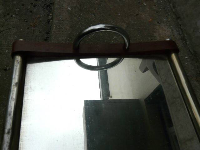 1950s wooden and mirror plateau