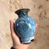 Signed vase in glazed ceramic
