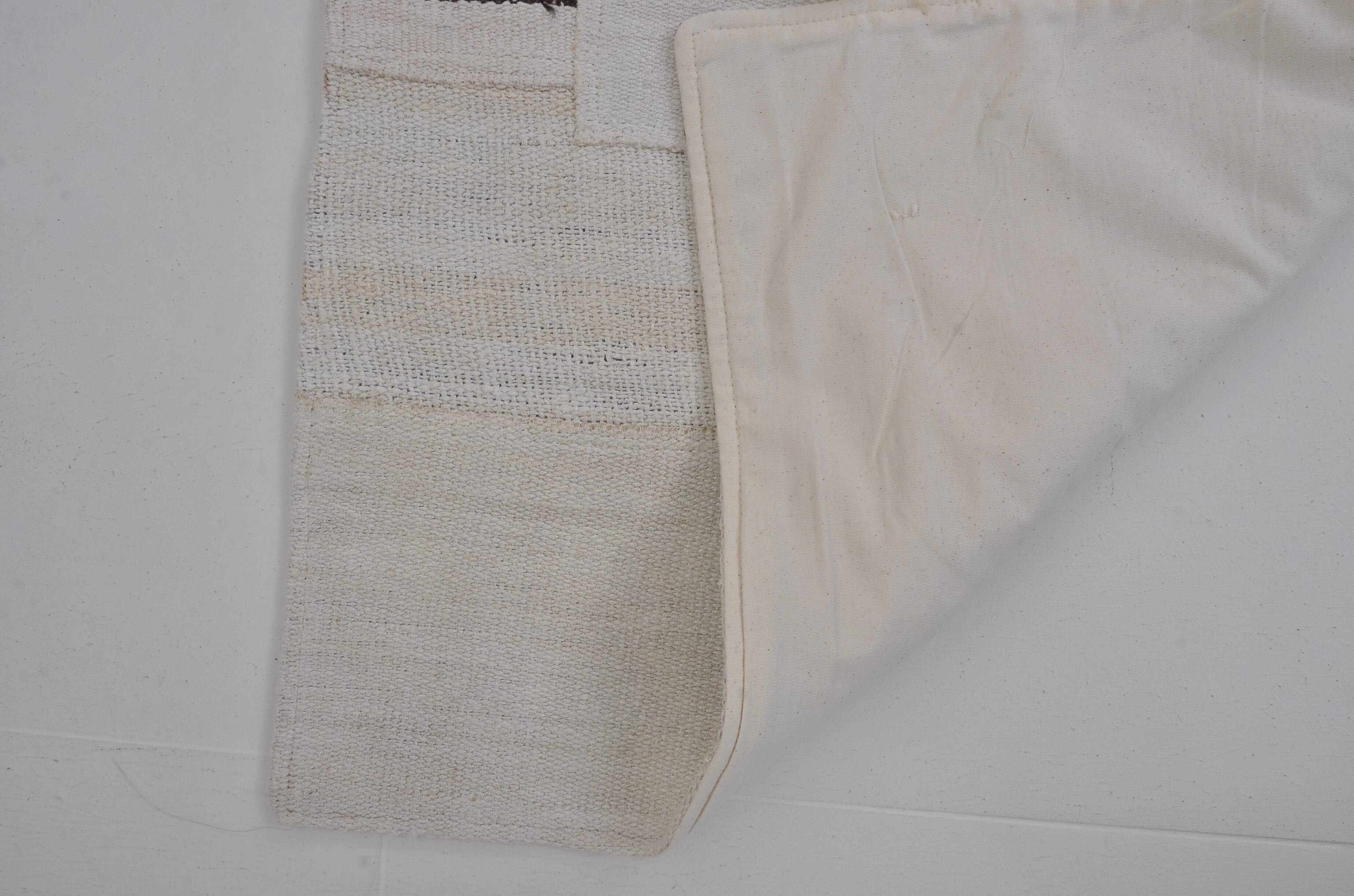 Decorative White And Black Hemp Kilim Rug sku 3803