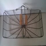 Metal basket with wooden handles
