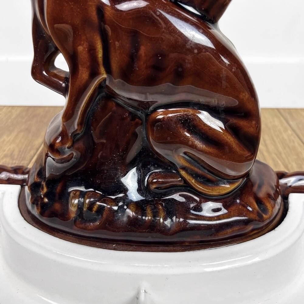 Art Nouveau umbrella stand or cane holder in enameled cast iron