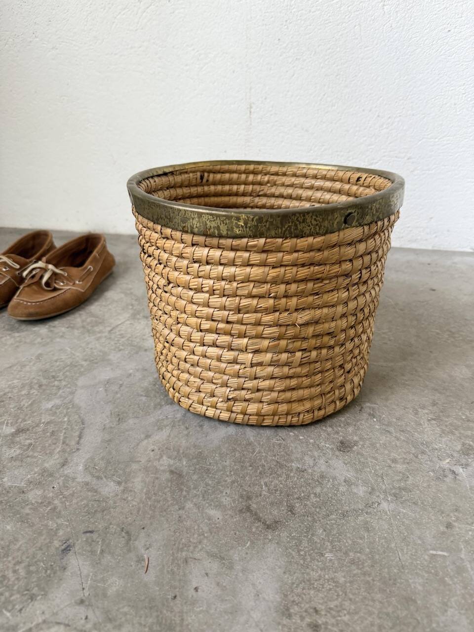 Rattan basket 1970, Italy