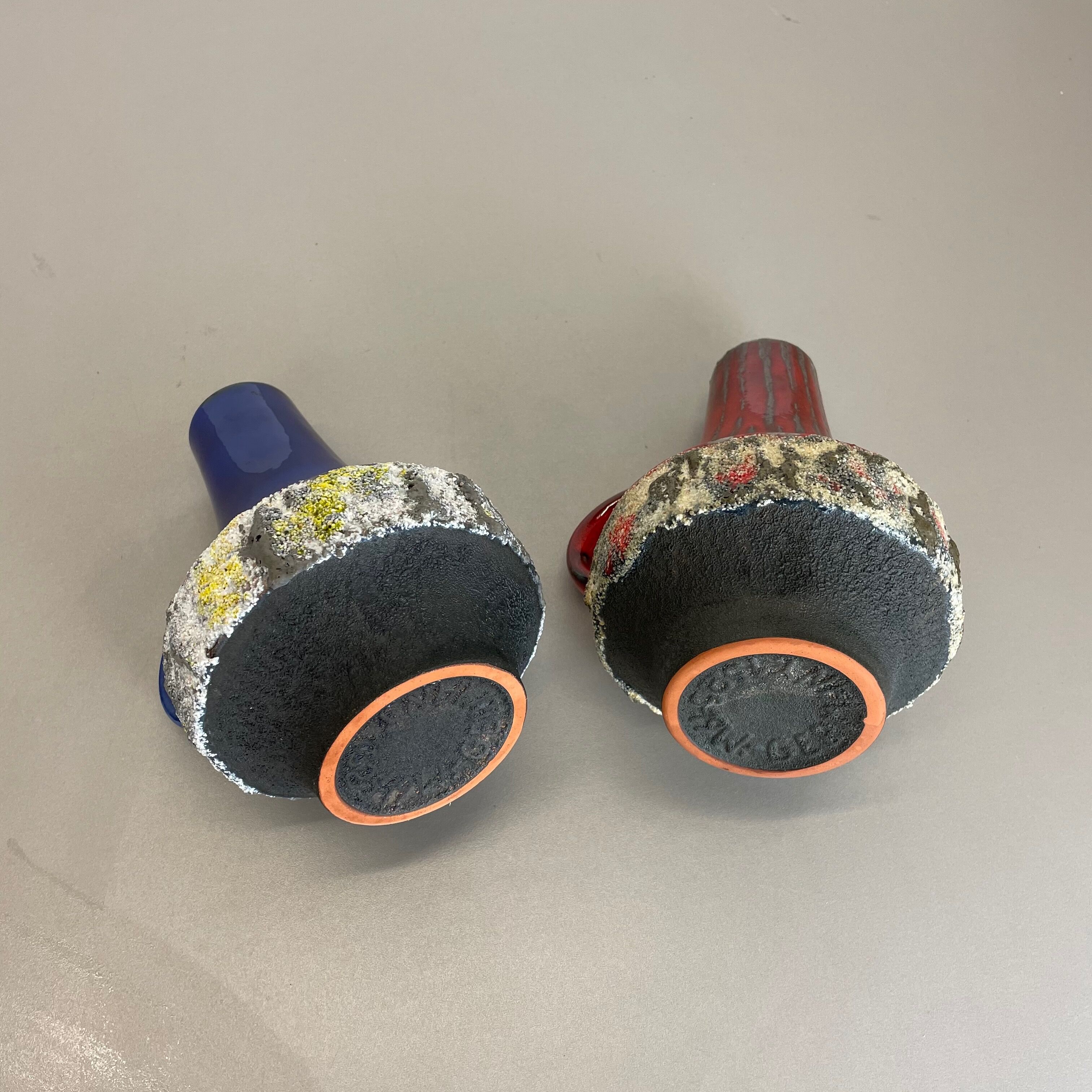 Ensemble de 2 vases en céramique OVNI Heinz Siery Carstens Tönnieshof, Allemagne, 1970
