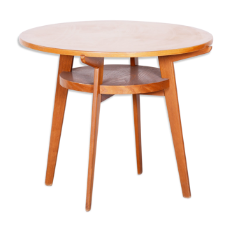 Table du milieu du siècle fabriquée en Tchéquie années 1950, état d’origine, chêne