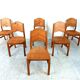 Vintage pine wood dining chairs - 1970s