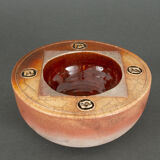 Pocket tray in monogrammed glazed stoneware Mid-twentieth