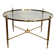 Neoclassical Round Coffee Table in Brass with Fluted Supports and Floral Motifs