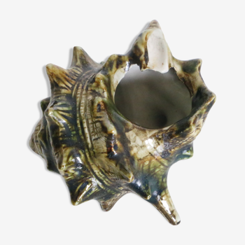 Kitsch ashtray, ceramics, shell shape, 50s