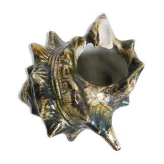 Kitsch ashtray, ceramics, shell shape, 50s