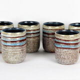 6 Accolay ceramic cups, 1950