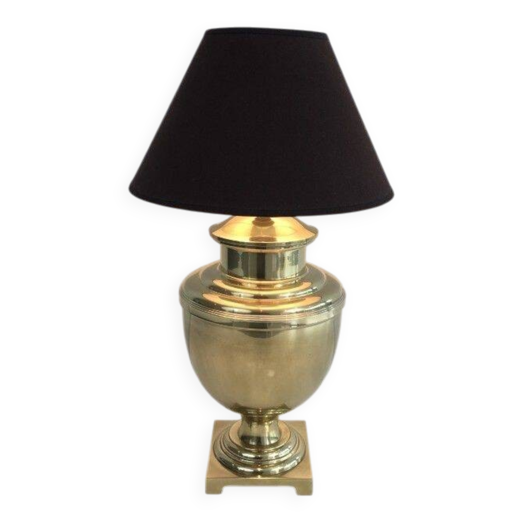 Neoclassical style brass baluster lamp