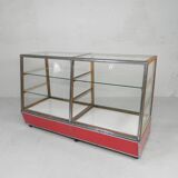 Vintage bakery display case, counter on castors 1950s
