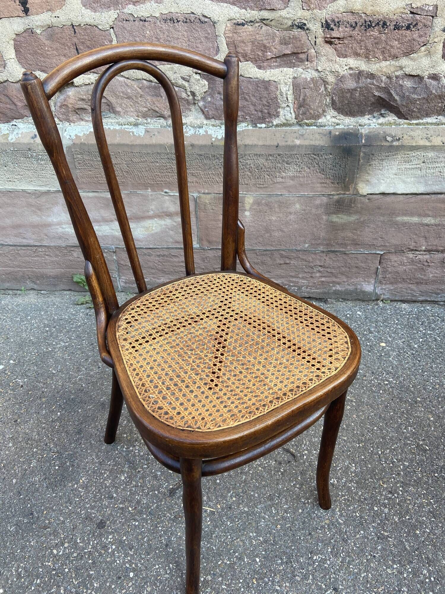 Set of 6 mismatched Viennese bistro restaurant chairs from the 1920s