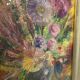 Huile sur toile, bouquet, années 50
