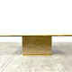 Table basse en travertin et laiton par Fedam, années 1970