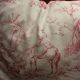 Paire Coussins Toile de Jouy rose ancienne