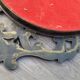 2 antique oval mirrors in heavy metal