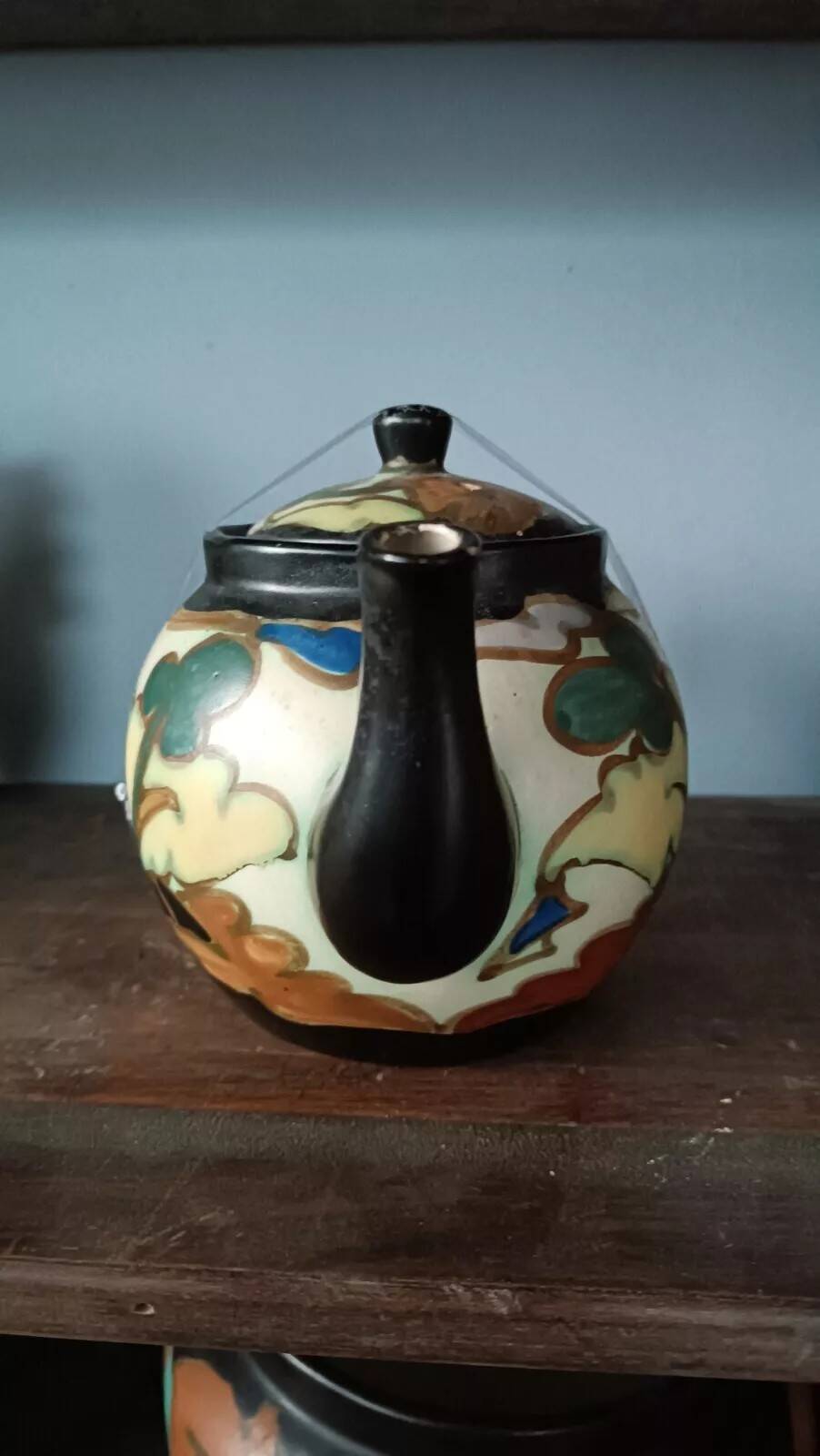 Large milk jug teapot in montoise bergen ceramic, belgium, art deco 1