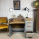 Bureau escamotable chêne patine