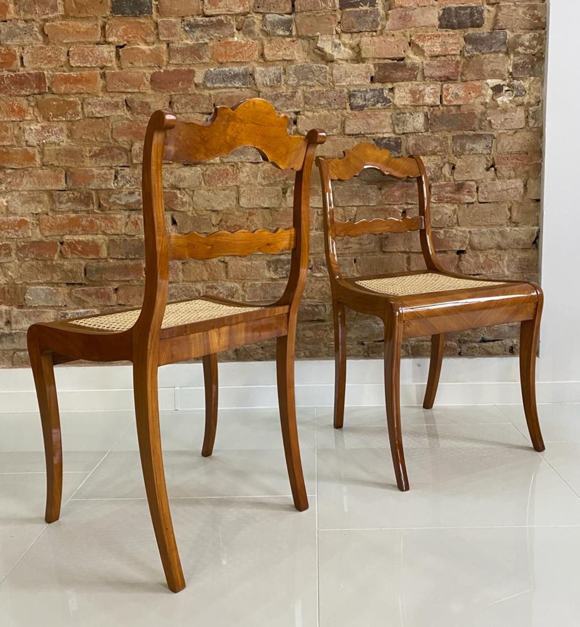 Ensemble de 2 chaises Biedermeier, Autriche, début du 19ème siècle