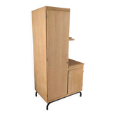 Renovated vintage asymmetrical oak wardrobe