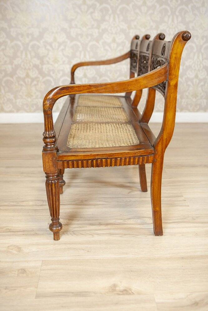 Antique Rosewood Parlor Set with Carved Backrests, Set of 3