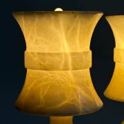 Pair of vintage alabaster lamps from the 1960s.