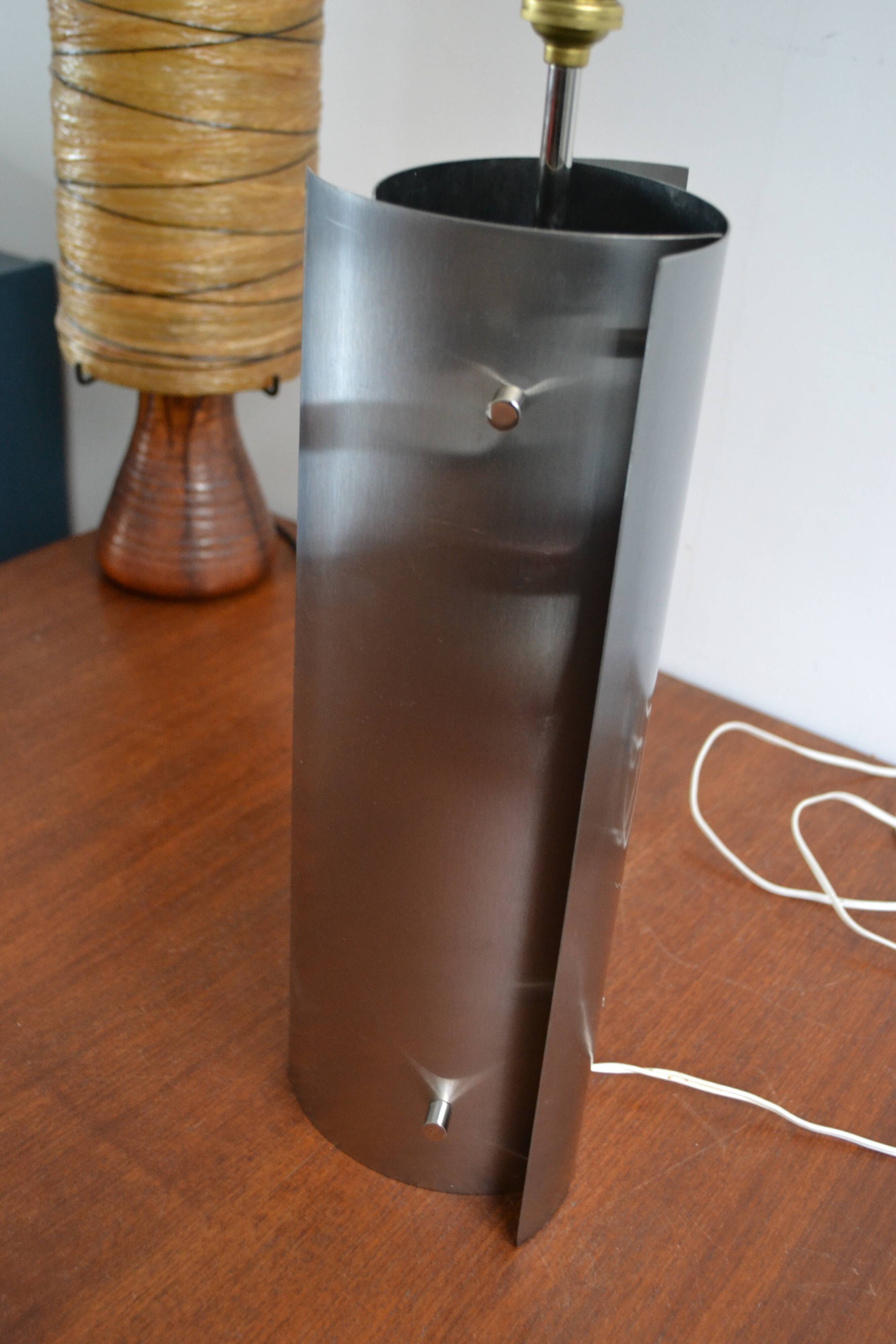 Lampe vintage inox des années 60 70