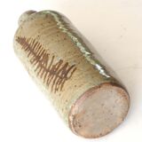 Leaf pattern stoneware bottle