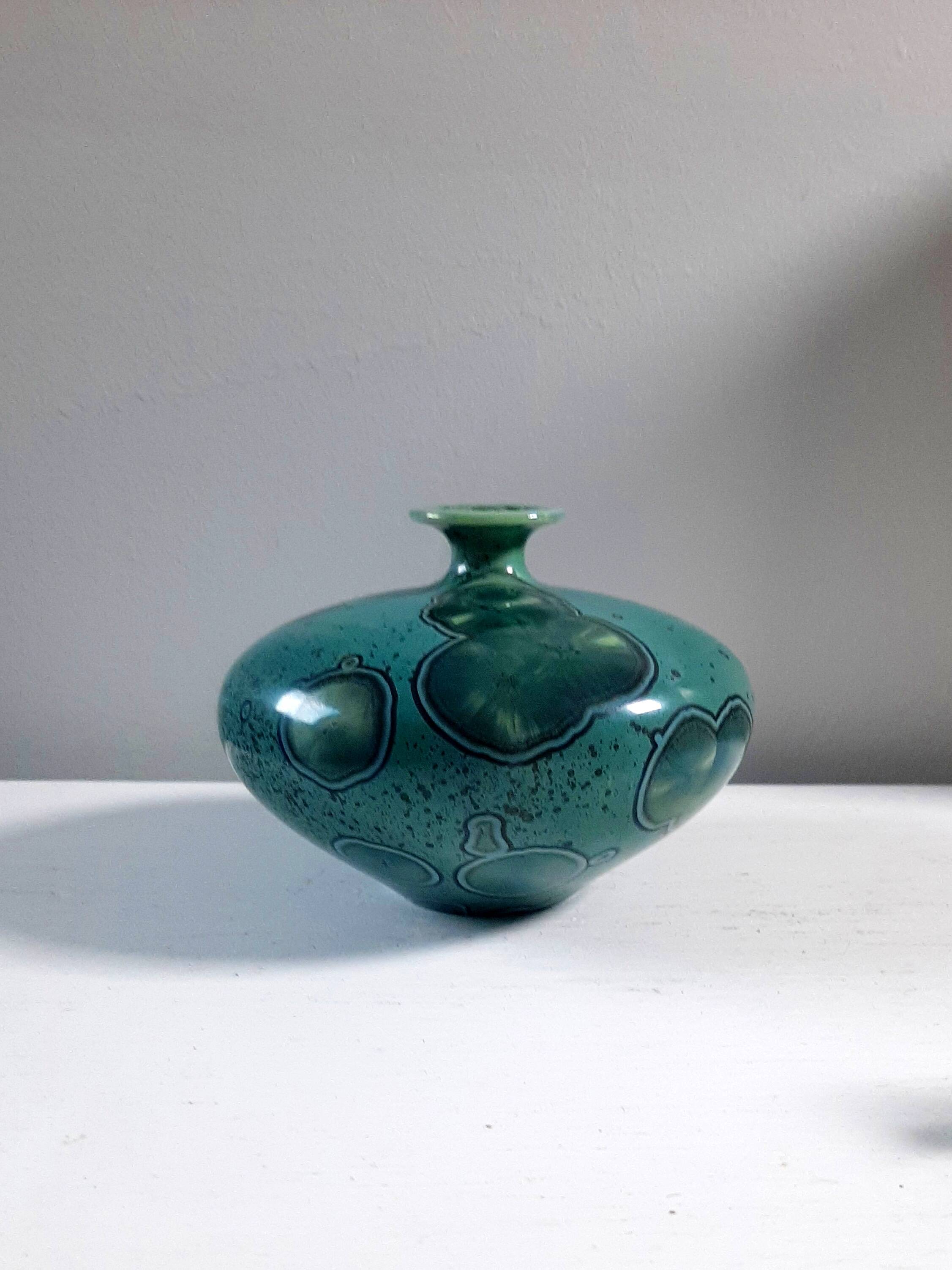 Vase soliflore en céramique à glaçure cristalline