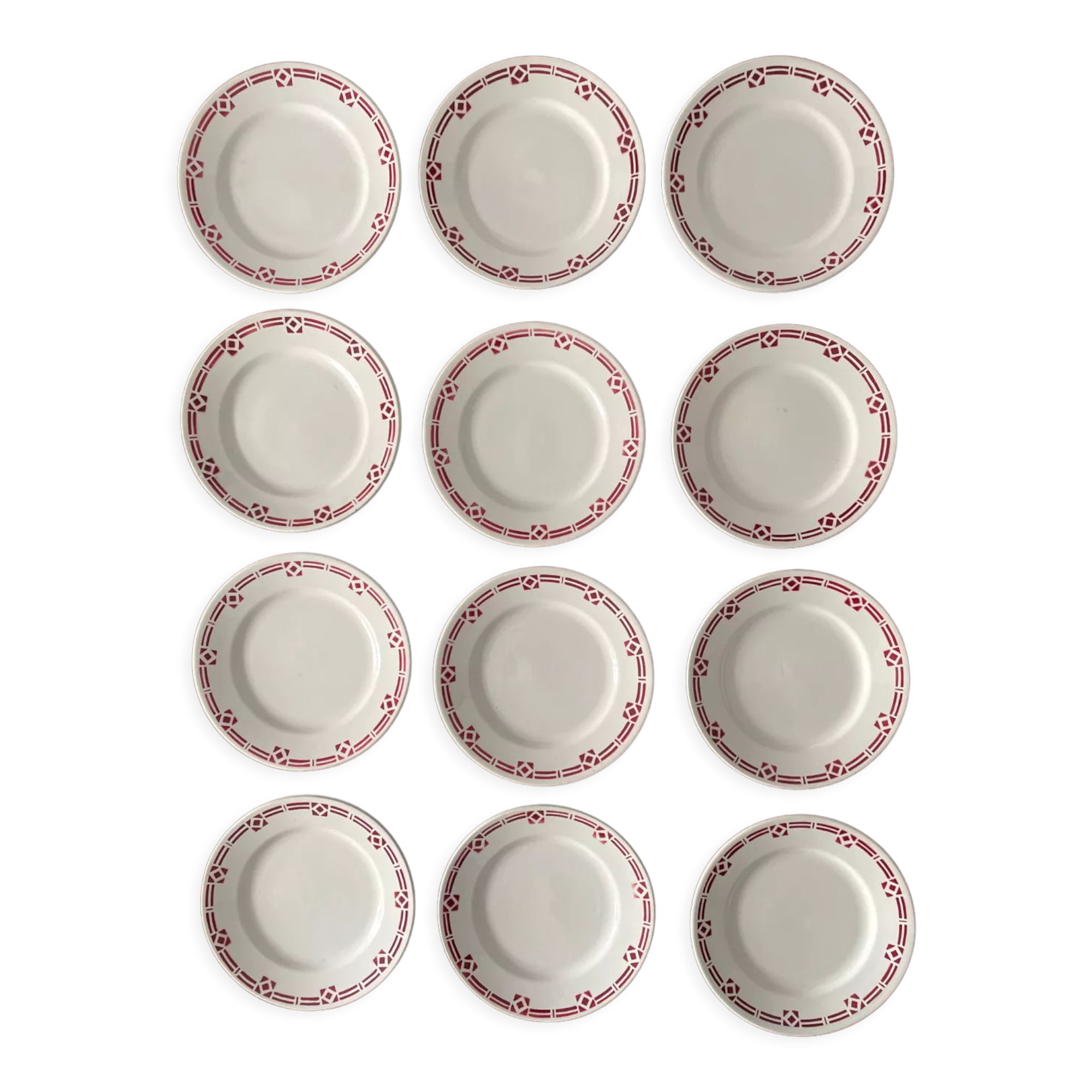 Set de 12 assiettes à dessert Saint Amand 1930