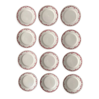 Set de 12 assiettes à dessert Saint Amand 1930