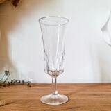 Champagne flutes in molded glass, 70's
