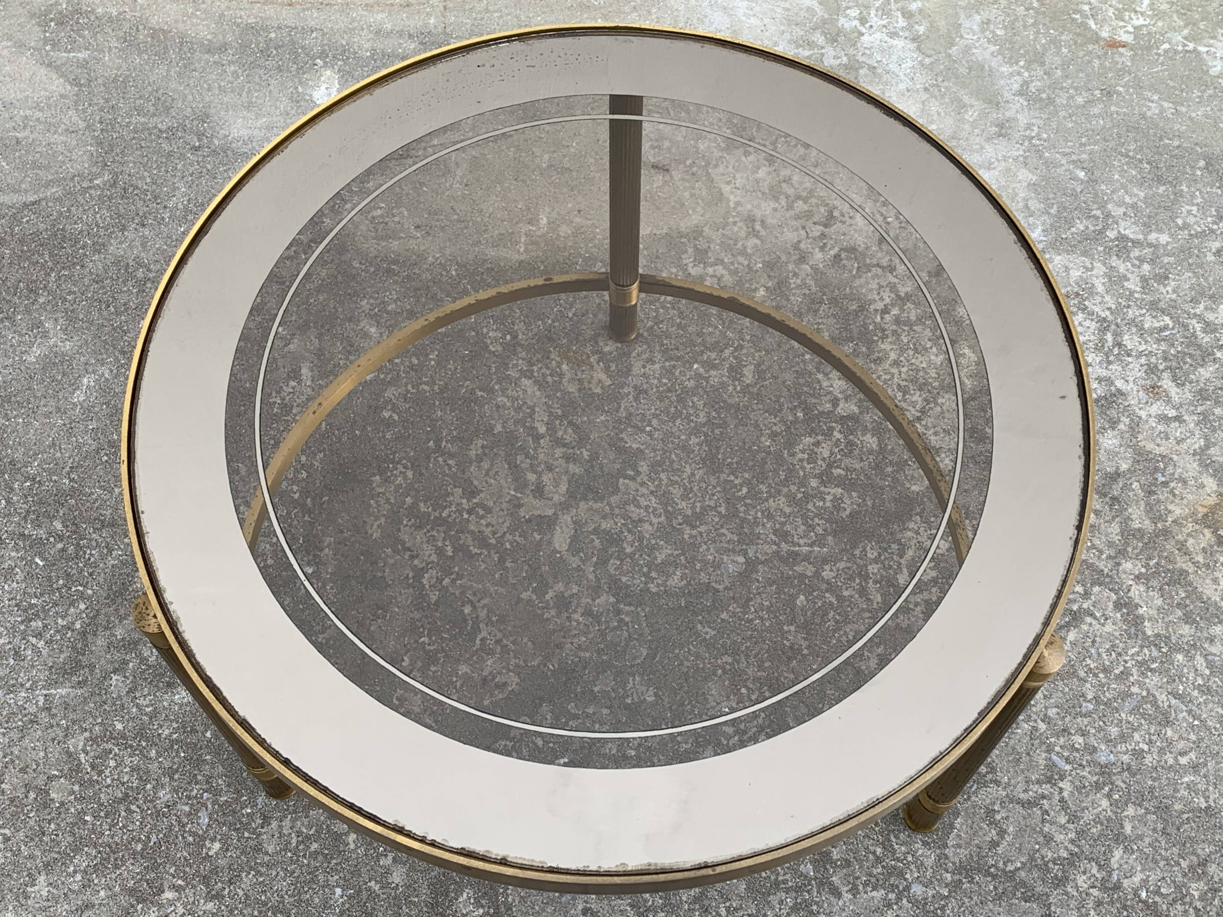 Three round brass tables 1970