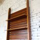 1950s Italian mid-century teak floor-to-ceiling wall unit