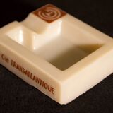 Three opalex ashtrays at the Logo of the Trans-Atlantic General Company - French Line - Model created by Jean Luce for the cruises of the liner Normandy and France