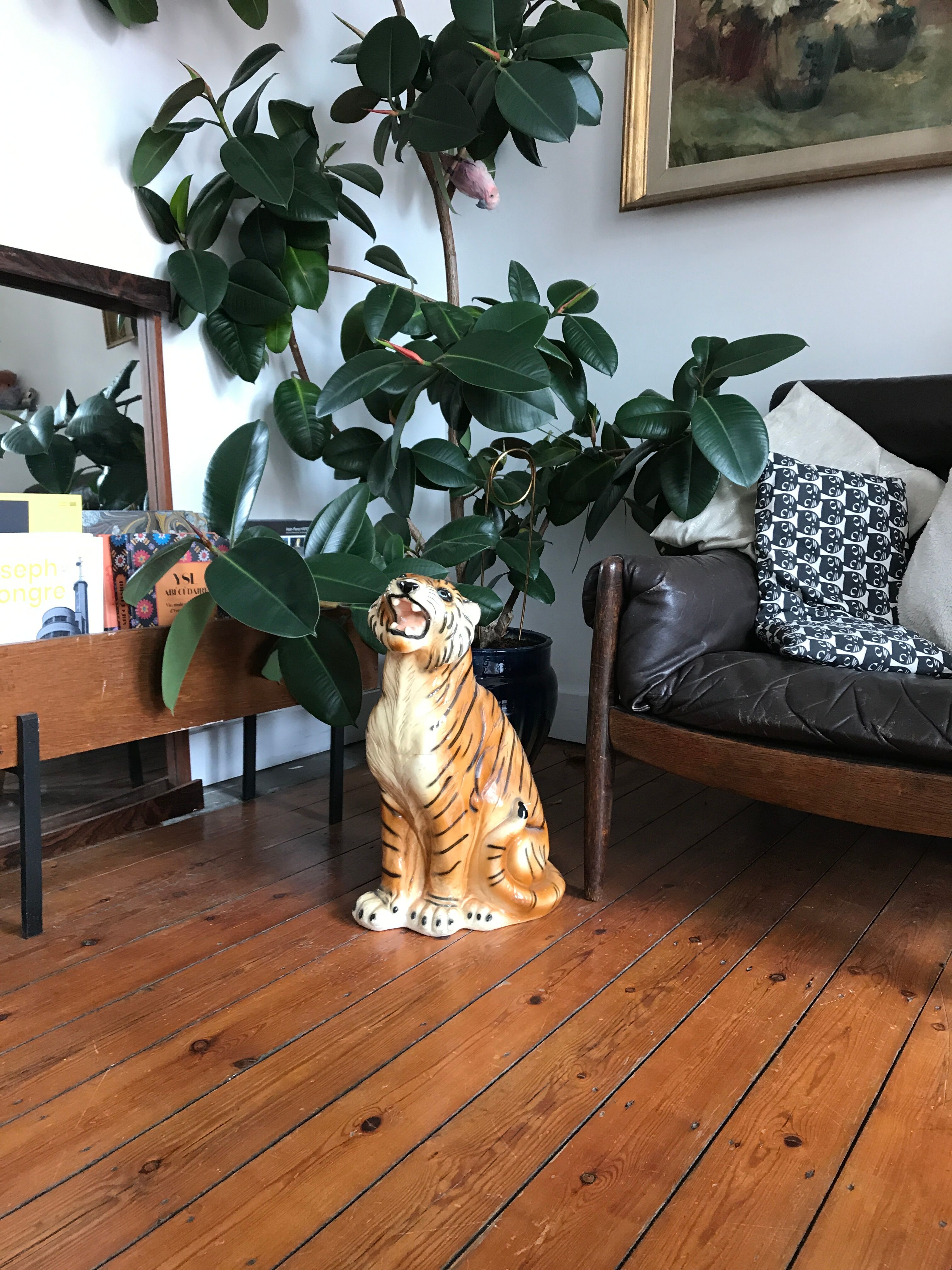 Tiger in earthenware