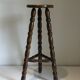 High tripod stool in turned wood