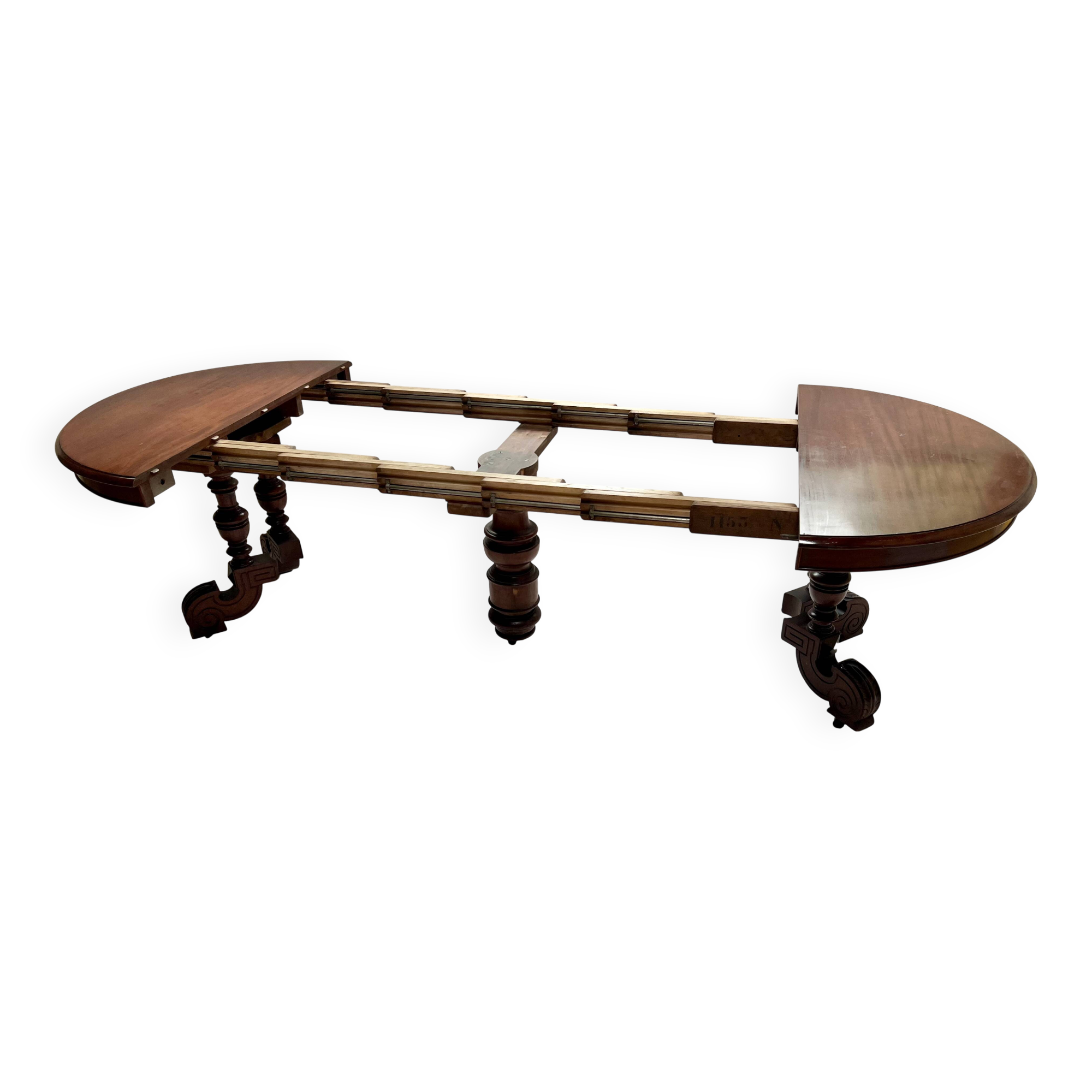 Napoleon III central leg table, solid mahogany, 19th century