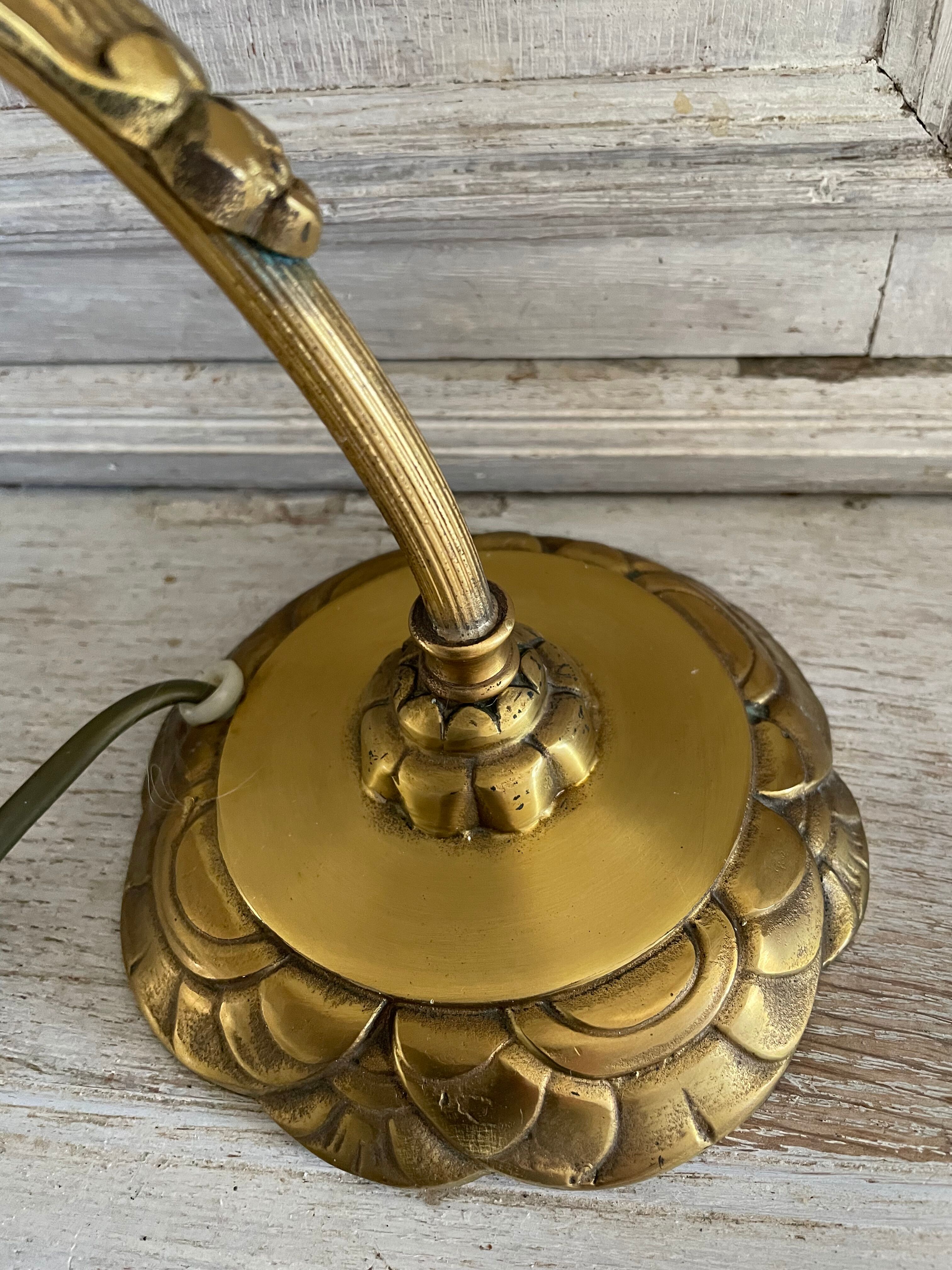 Tulip lamp gooseneck Art Deco