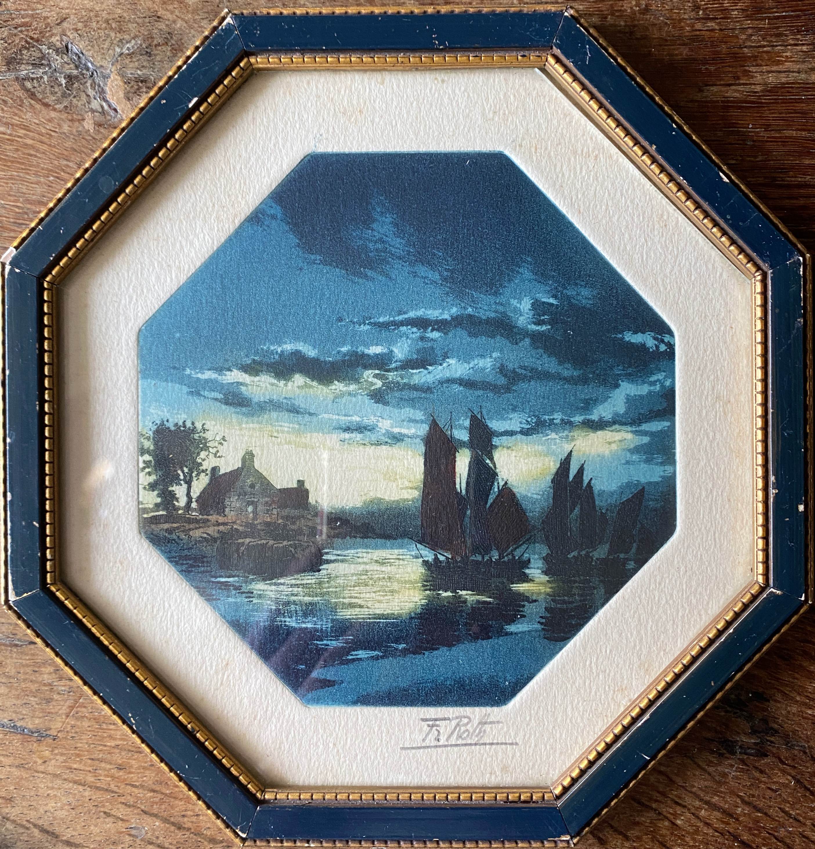 Paintings two Aquatints by Francis Roth (1883-1932) Marine Bretagne