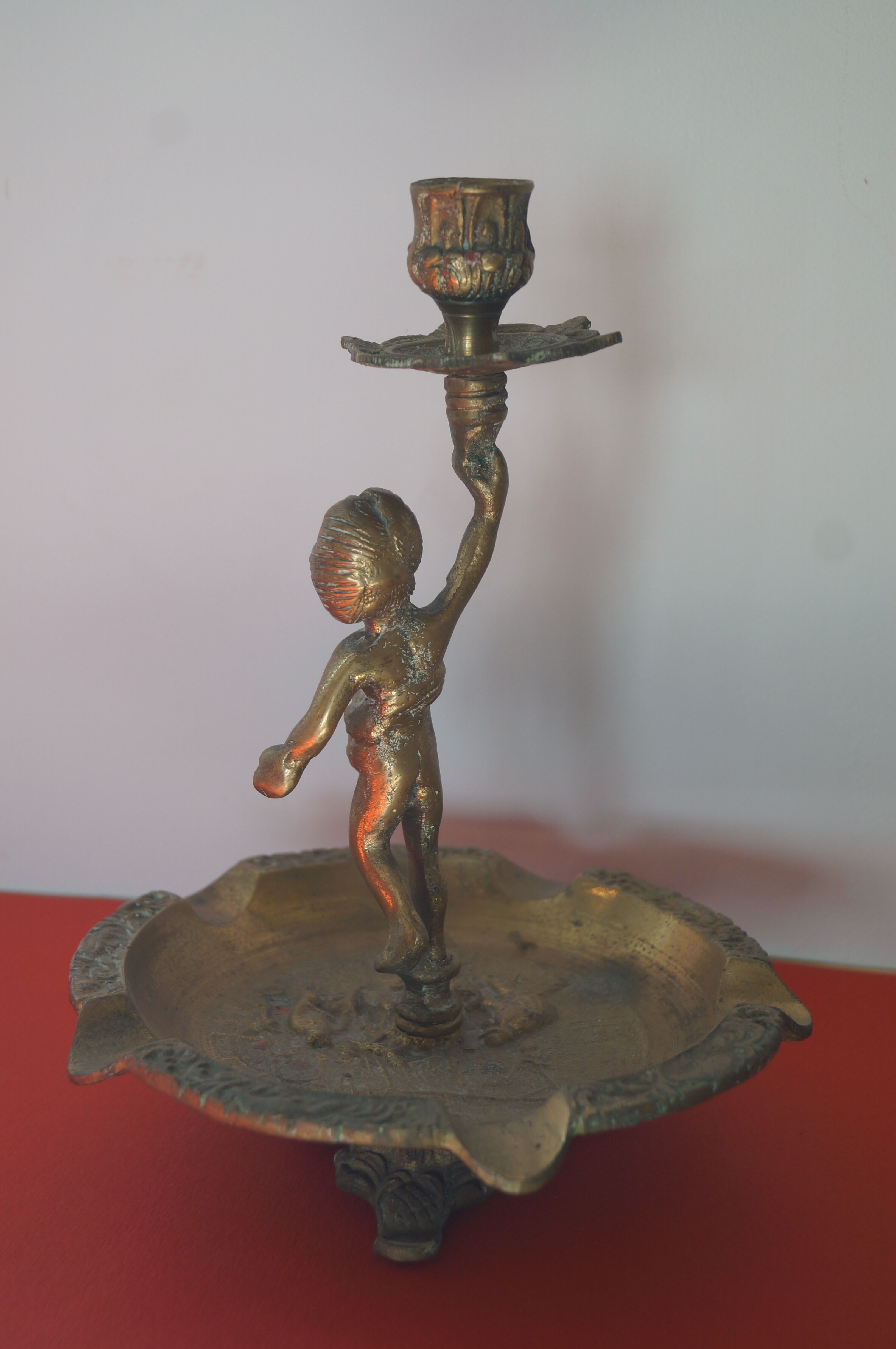 Brass angel candle holder