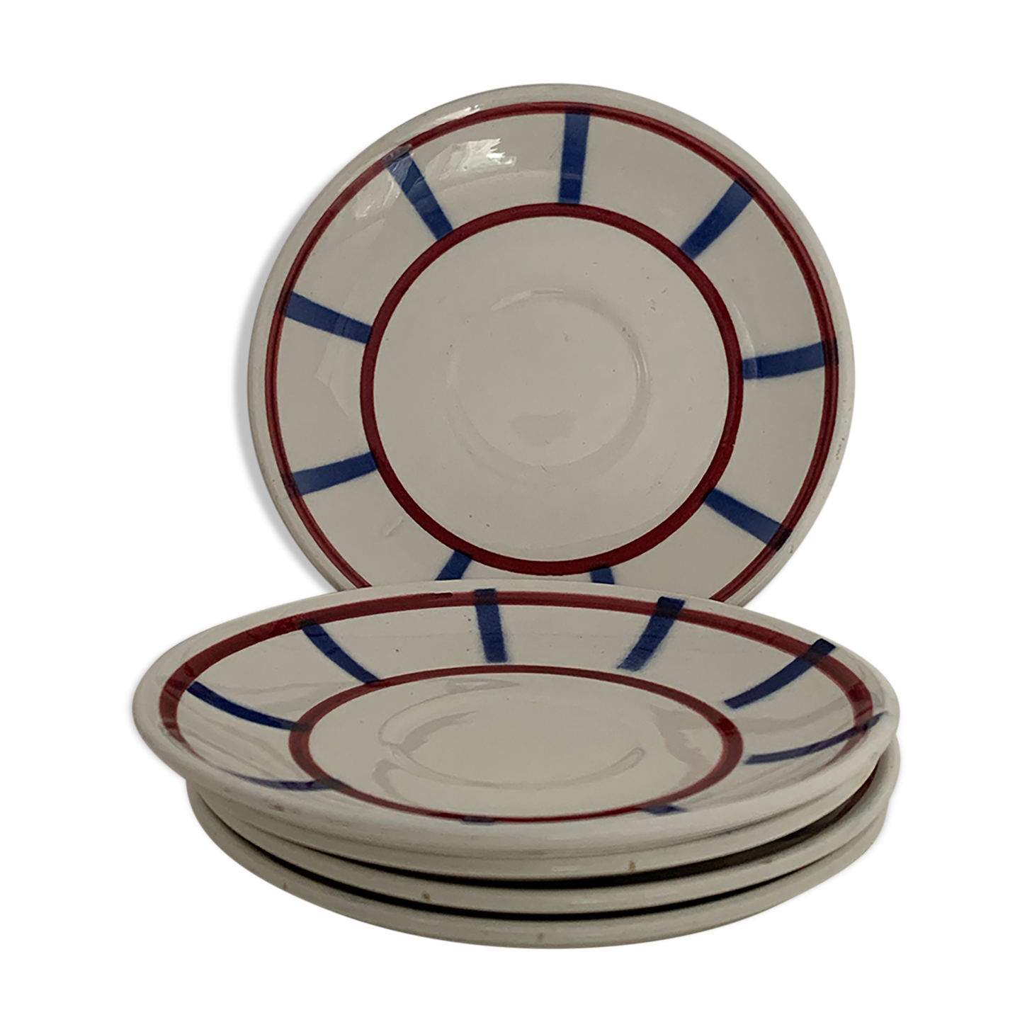 5 saucers Digoin, Basque