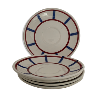 5 saucers Digoin, Basque